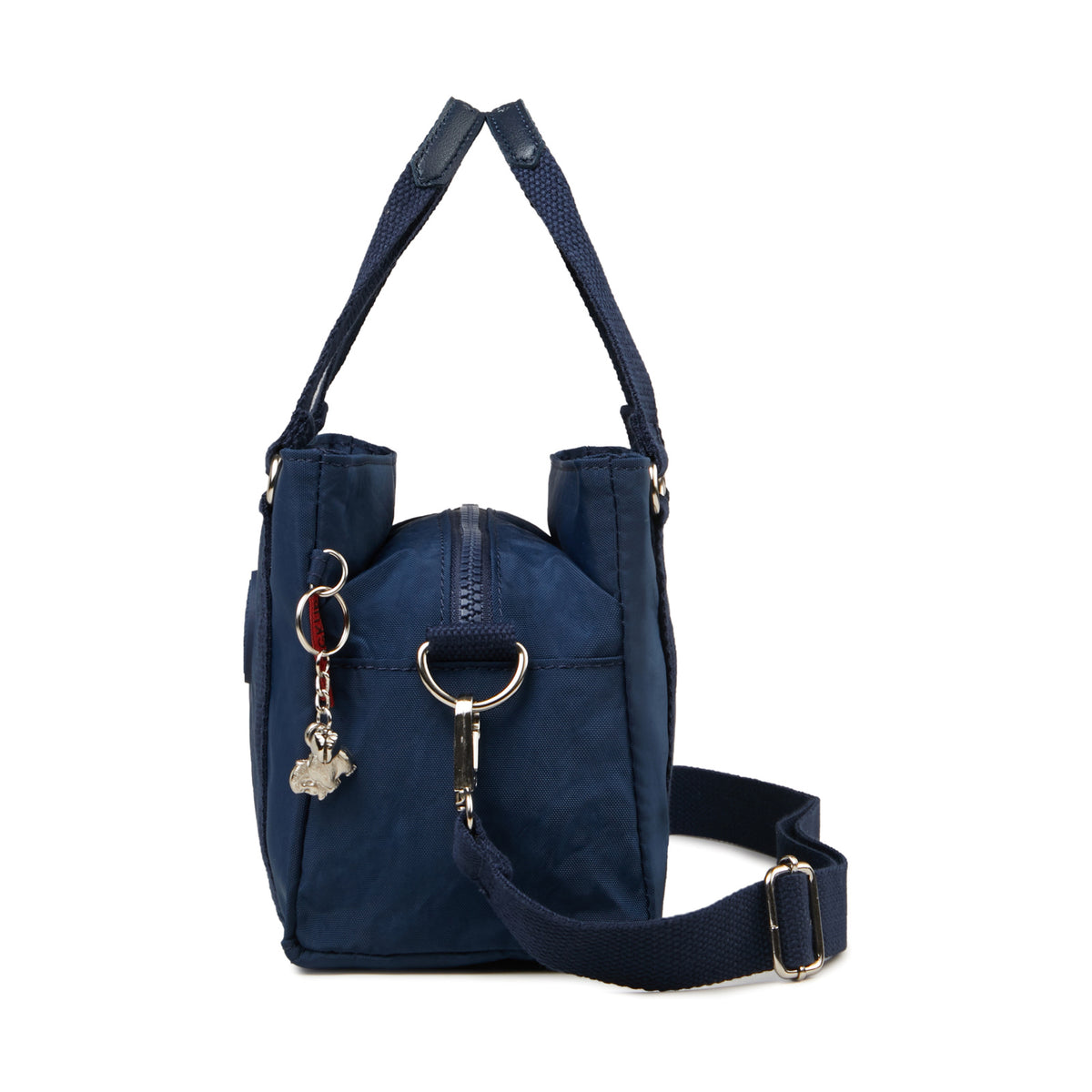 LING KUB KB-2251 navy bag side view showing shoulder strap attachment and side pocket